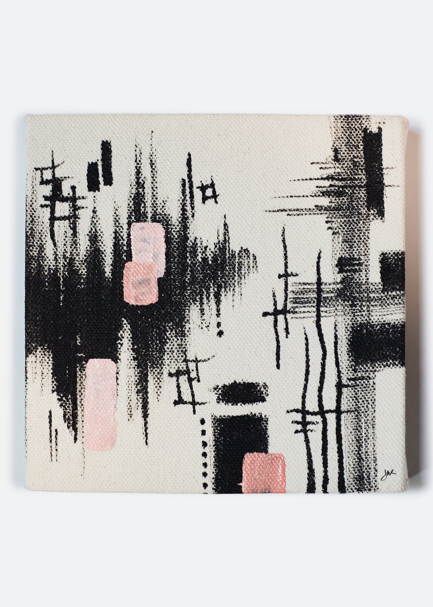 black pink study 01.  5" x 5".