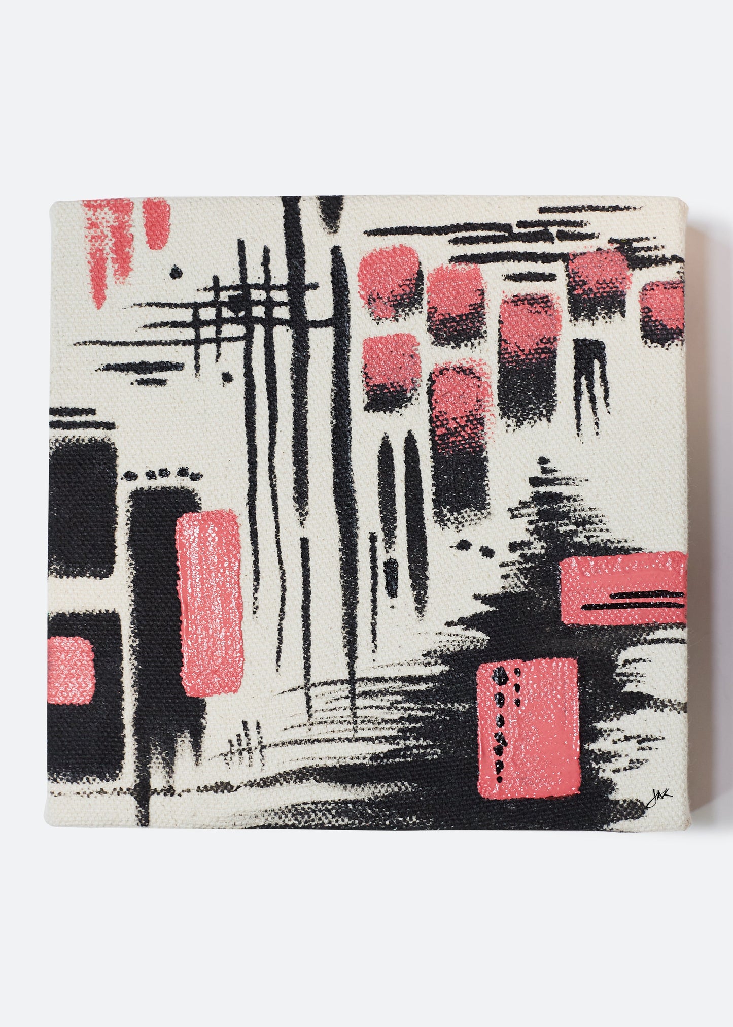 black pink study 02.  5" x 5".