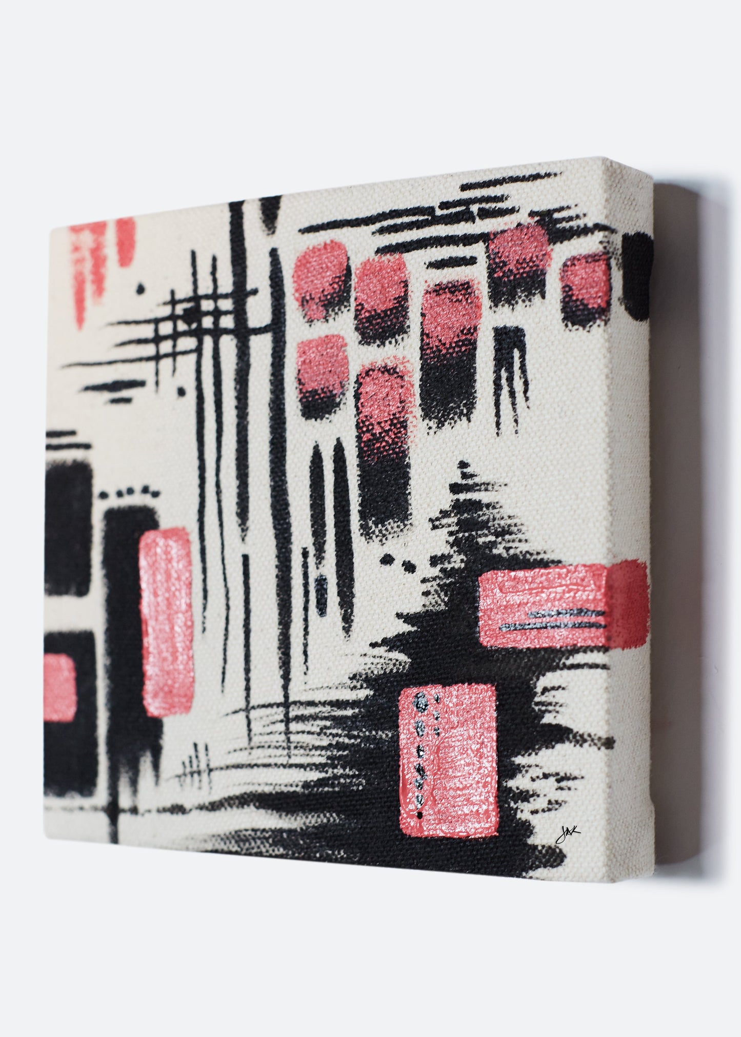 black pink study 02.  5" x 5".